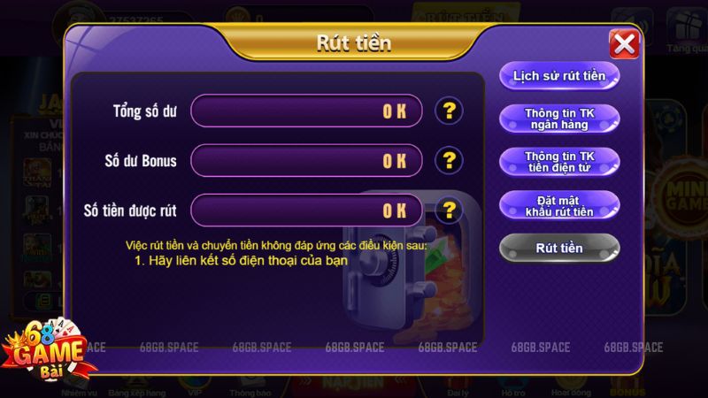 Sự kiện hoàn trả không giới hạn tại 68 Game Bài có gì hấp dẫn? 4 Rút tiền 68 game bài